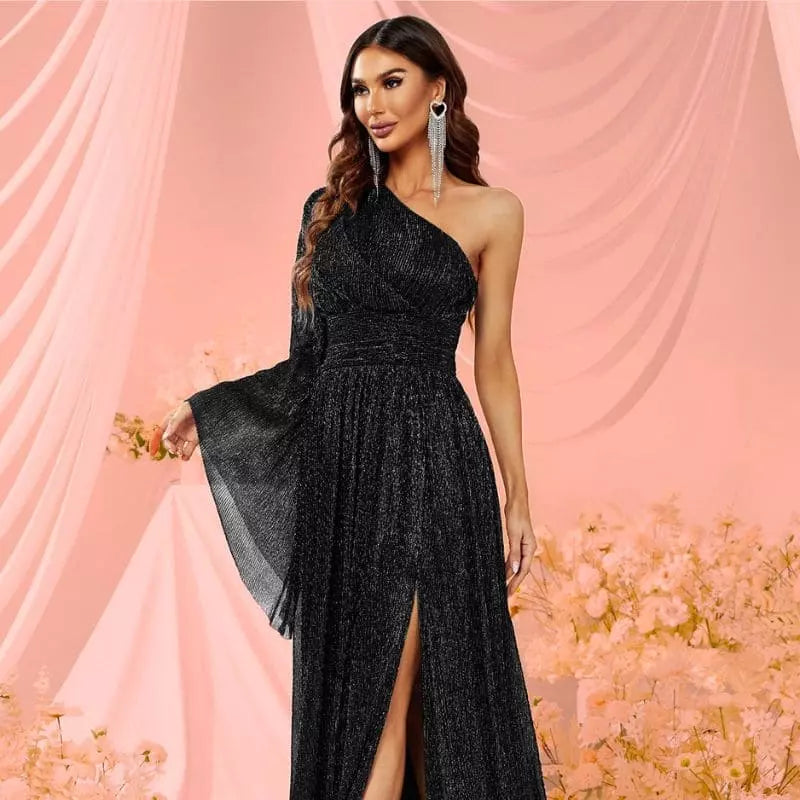 "Dubai" - Robe Longue Asymétrique en mousseline