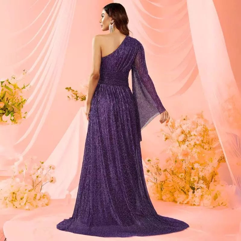 "Charlize" - Robe Longue asymétrique en mousseline
