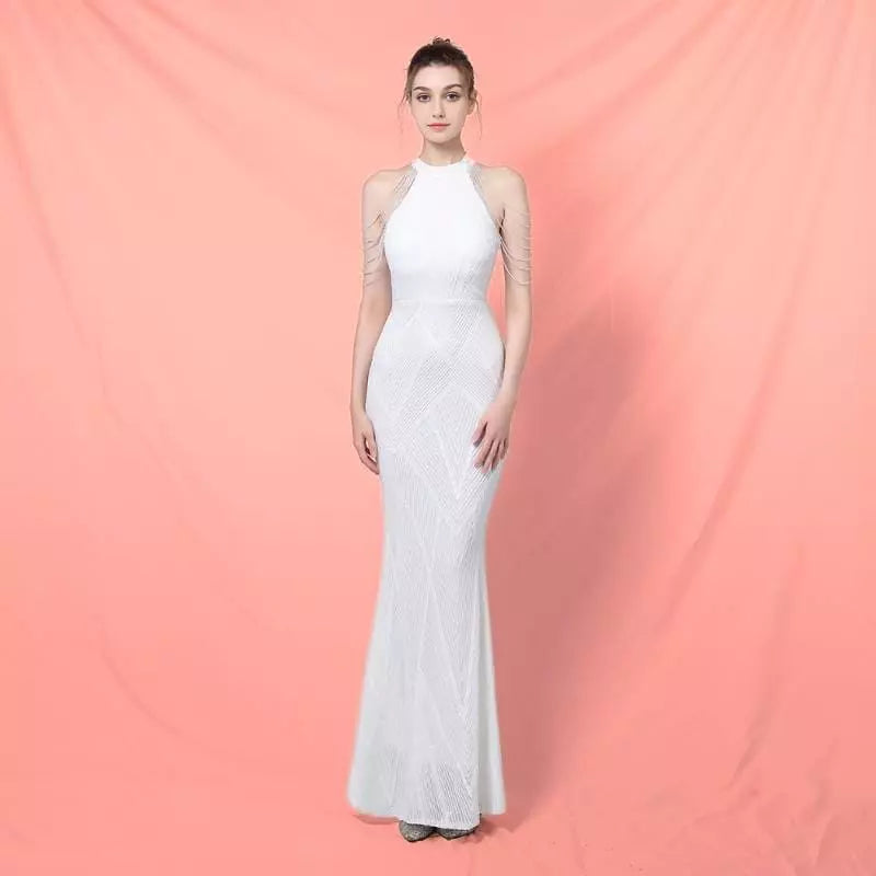 “Serena” - Robe de Soirée Dos Nu à Sequins