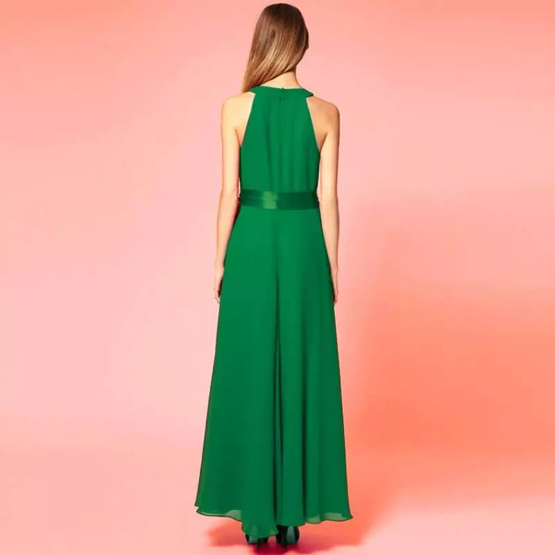 "Lara" -  Robe Longue en Mousseline Fluide