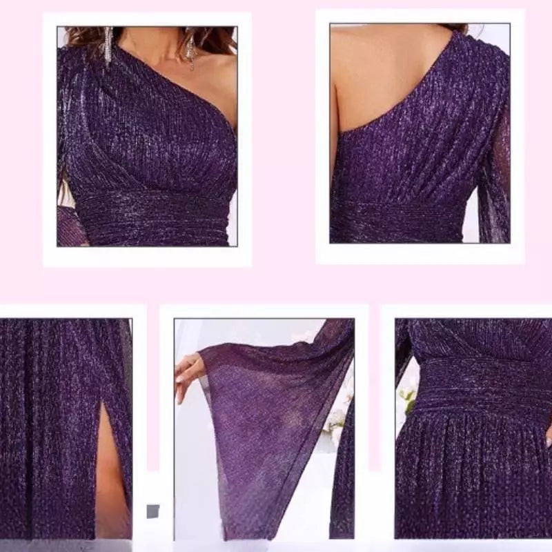 "Charlize" - Robe Longue asymétrique en mousseline