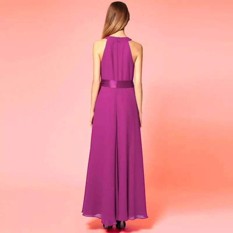 "Lara" -  Robe Longue en Mousseline Fluide