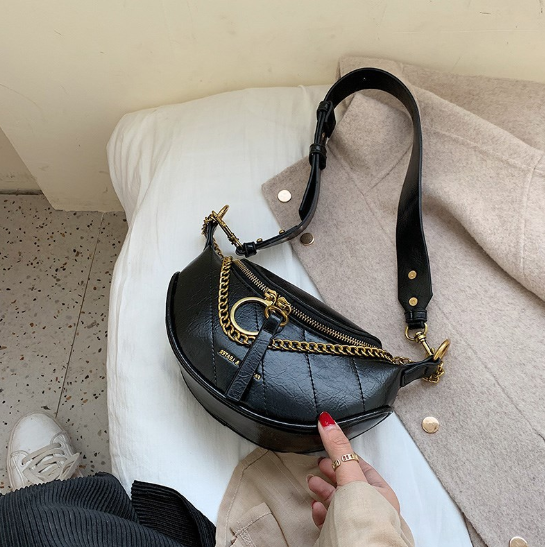 “Rivoli” -  Le sac simili cuir bandoulière, semi banane