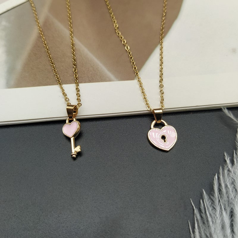 LoveLink™ - Pendentif cœur et clé d'amour, scellez votre amour