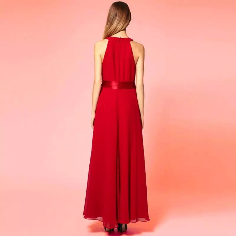 "Lara" -  Robe Longue en Mousseline Fluide