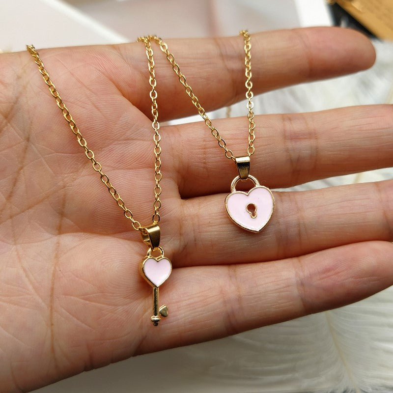 LoveLink™ - Pendentif cœur et clé d'amour, scellez votre amour