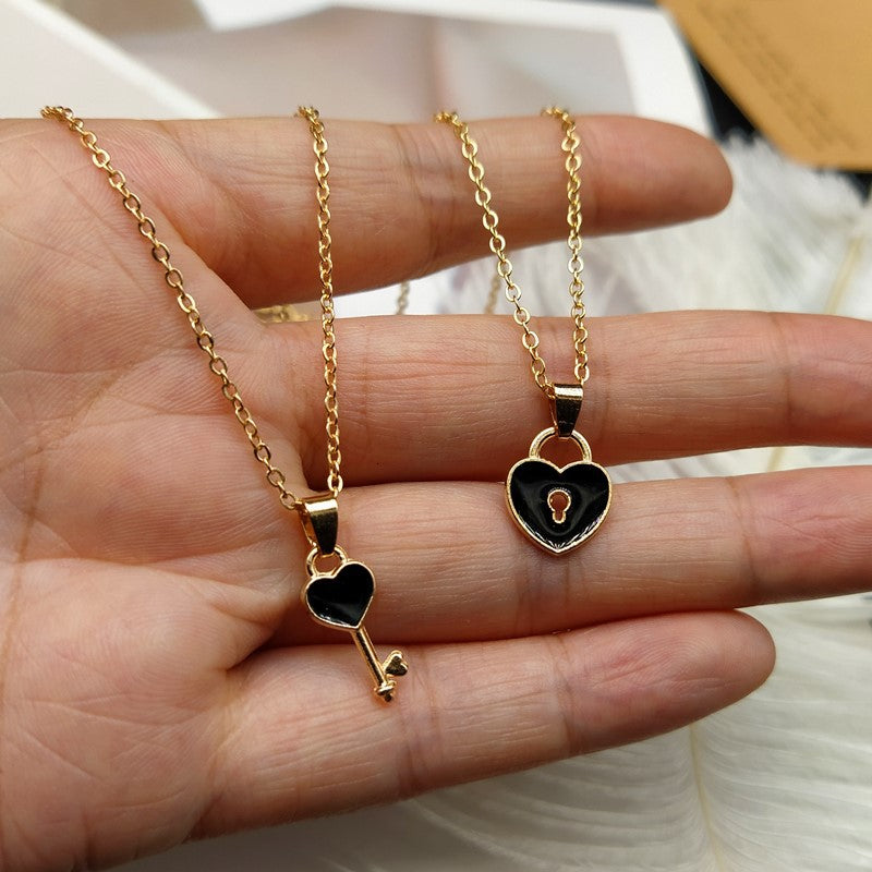 LoveLink™ - Pendentif cœur et clé d'amour, scellez votre amour