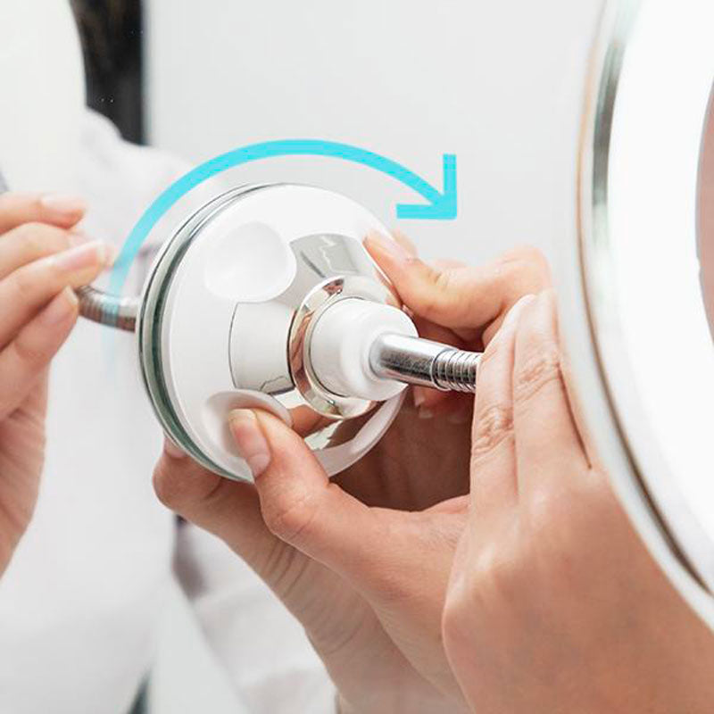 FlexiBeauty™ - Miroir grossissant à LED avec bras flexible et ventouse