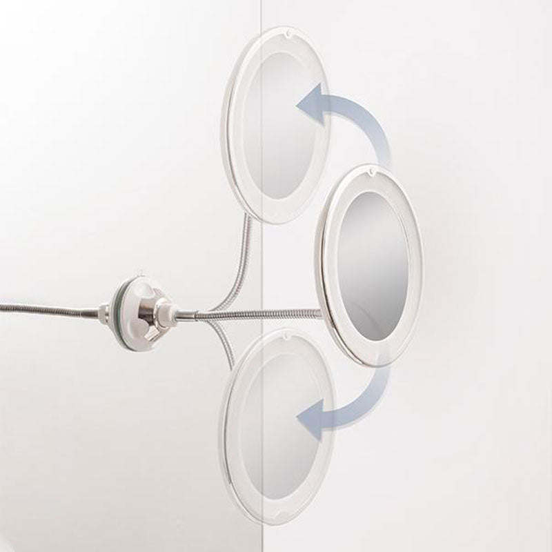 FlexiBeauty™ - Miroir grossissant à LED avec bras flexible et ventouse