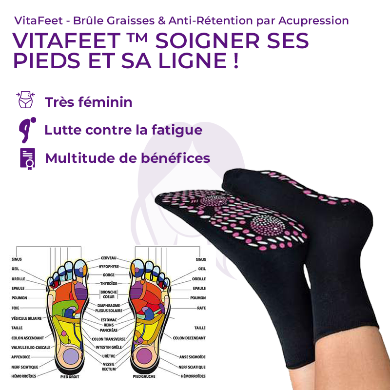 VitaFeet - Chaussettes Brûle Graisses & Anti-Rétention par Acupression