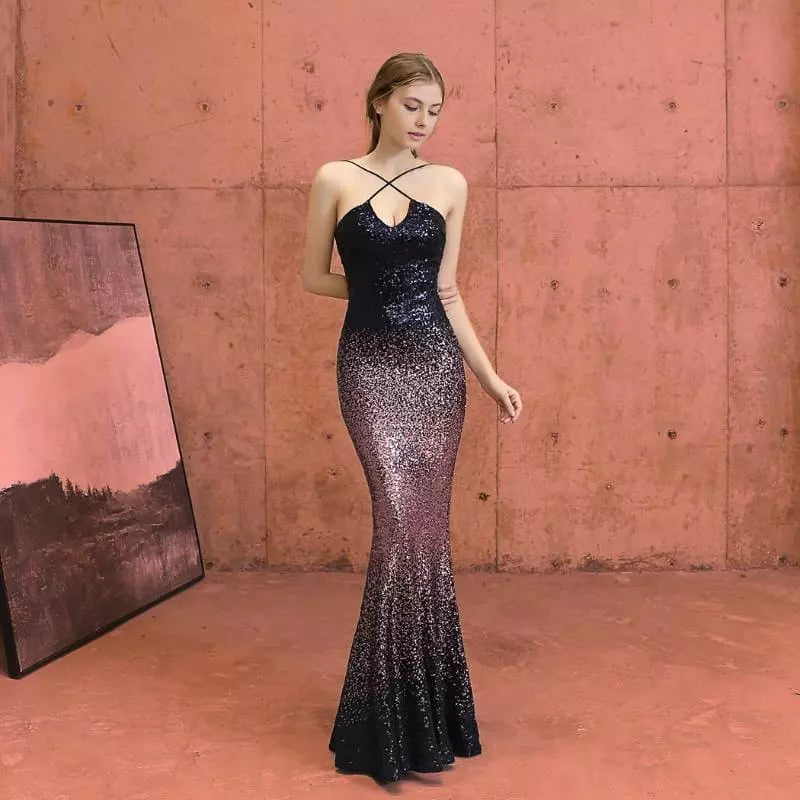 Robe longue croisée devant hotsell